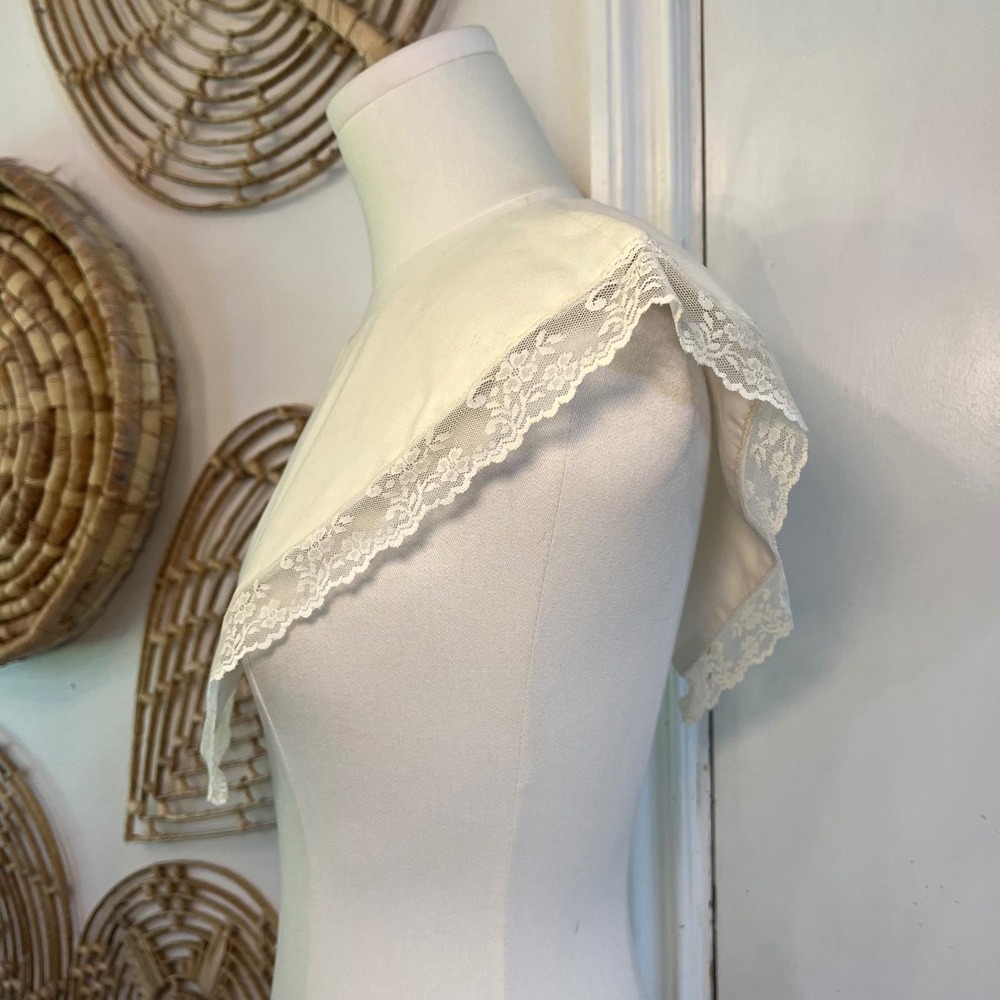 Vintage Lace Prairie Collar Detachable Dickey Ivory Coquette Cottagecore - Picture 4 of 6